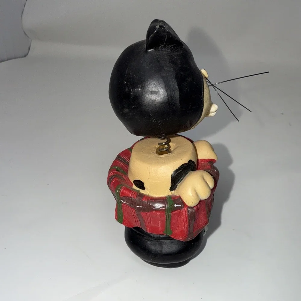 Christmas bobble head Dog Puppy In Black Boot Resin Figurine Scuffs